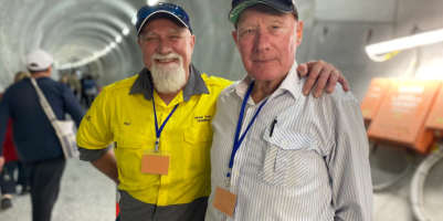 Cross River Rail's Merle tunnel welcomes walking tour group before track is laid